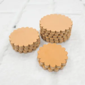 12 pack - Veg Tanned Rosette - 1 1/2", 1 3/4", 2"
