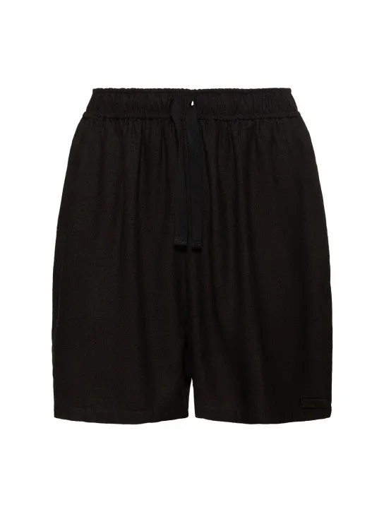 4SDesigns   Baggy viscose blend satin shorts 