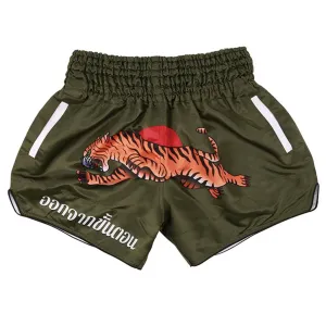 Army Green Wild Fang Muay Thai Shorts