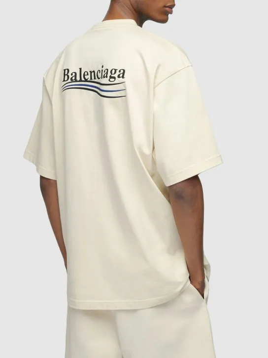 Balenciaga   Logo embroidery cotton t-shirt 