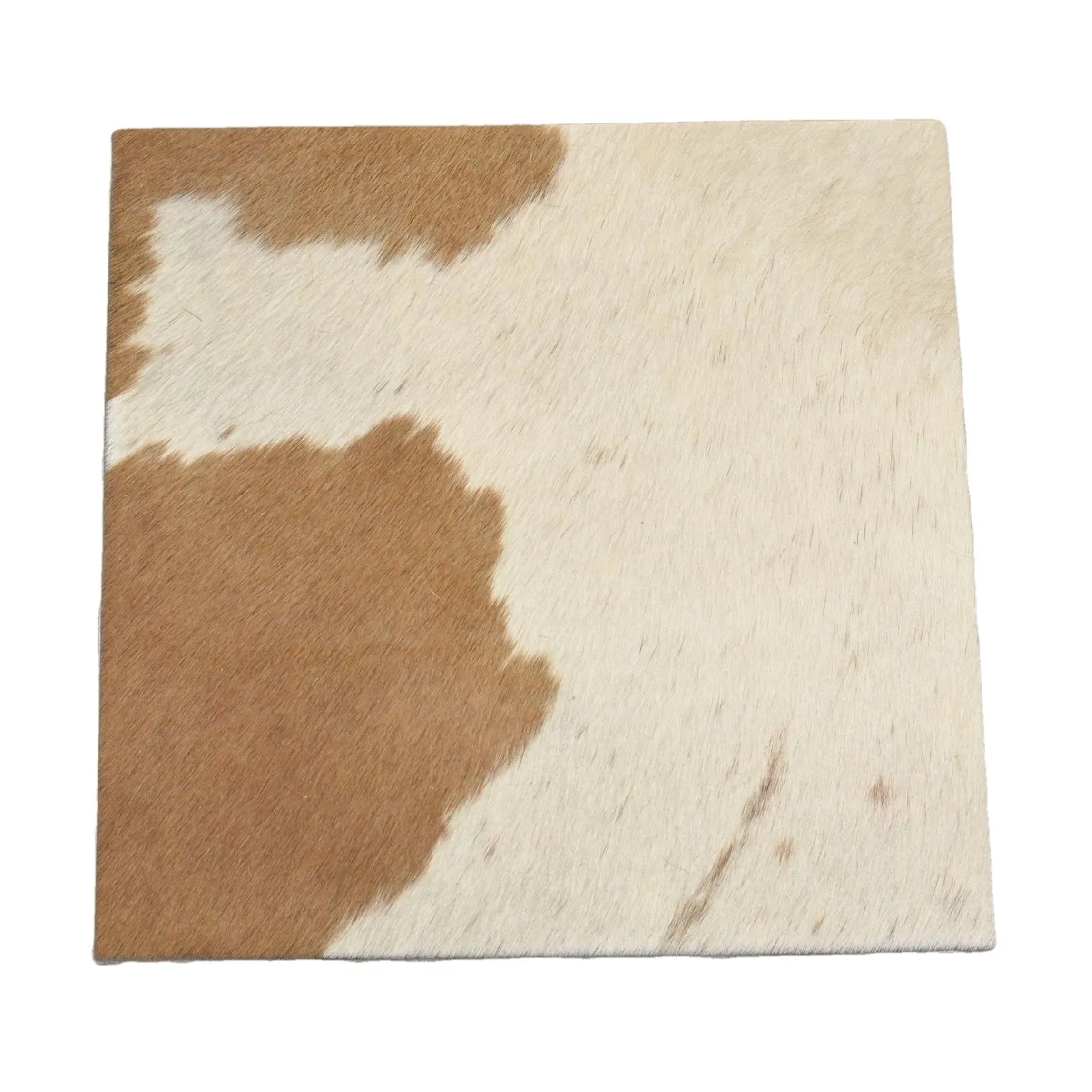 Bi-Color Light Brown and Off White Hair on Cow Hide Pre-cuts