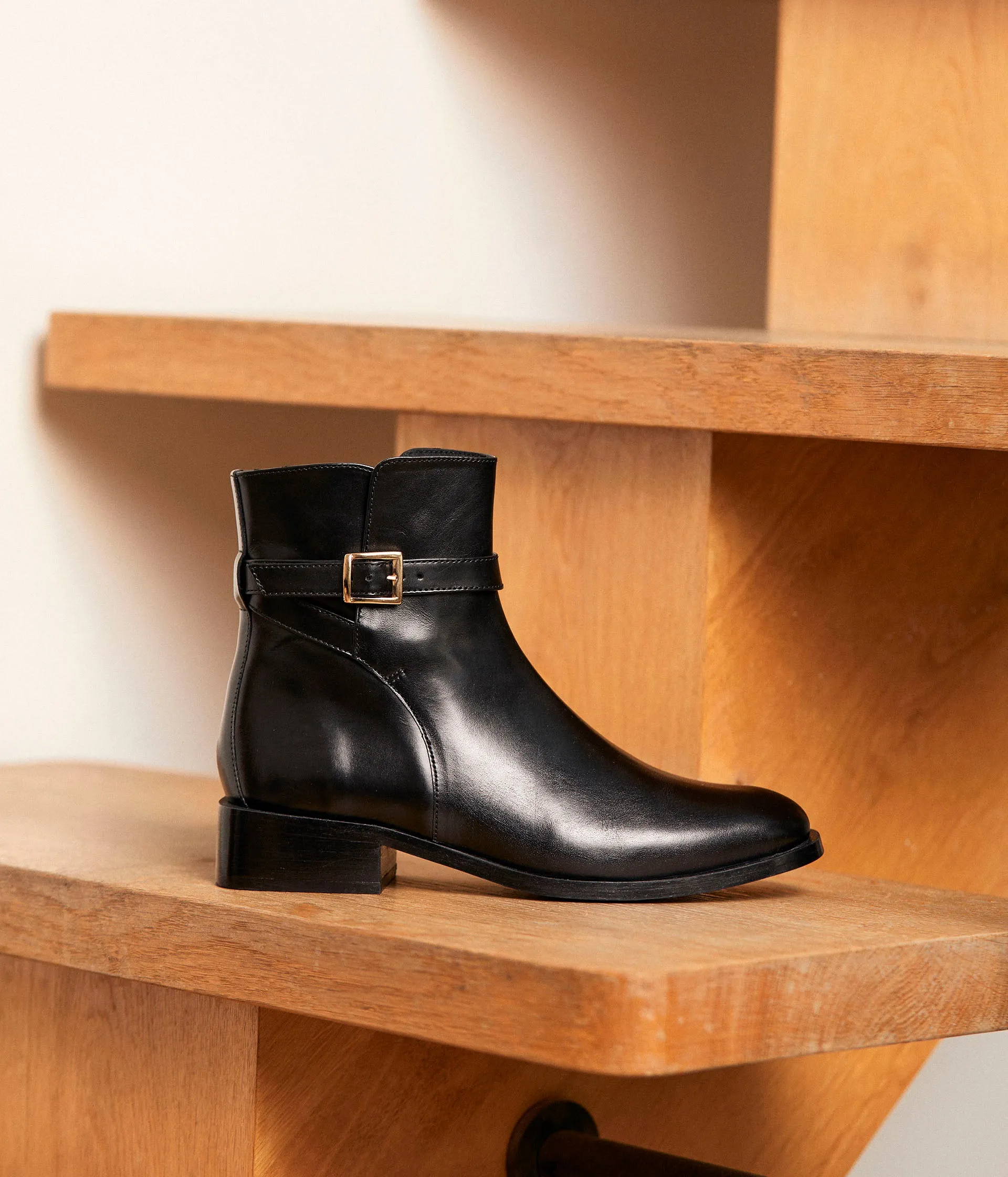 Boots cuir noir Arani