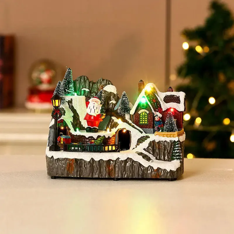Christmas music boxRotating Resin Luminous Music Box Ornaments