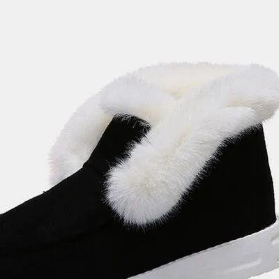 Convenient Slip-on Furry Suede Snow Boots