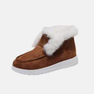 Convenient Slip-on Furry Suede Snow Boots