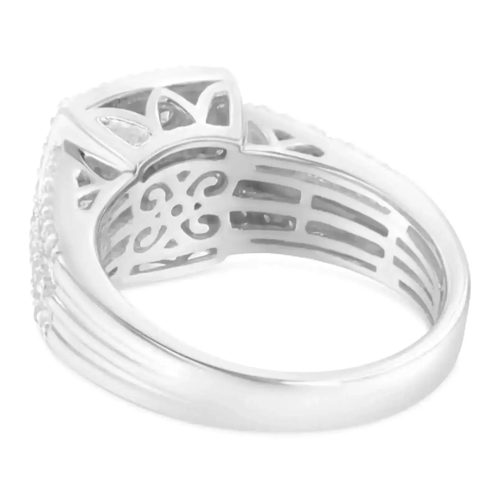 Elegant 10K White Gold Diamond Cluster Ring (1 Carat, H-I Color, I1-I2 Clarity) - Size 7.25
