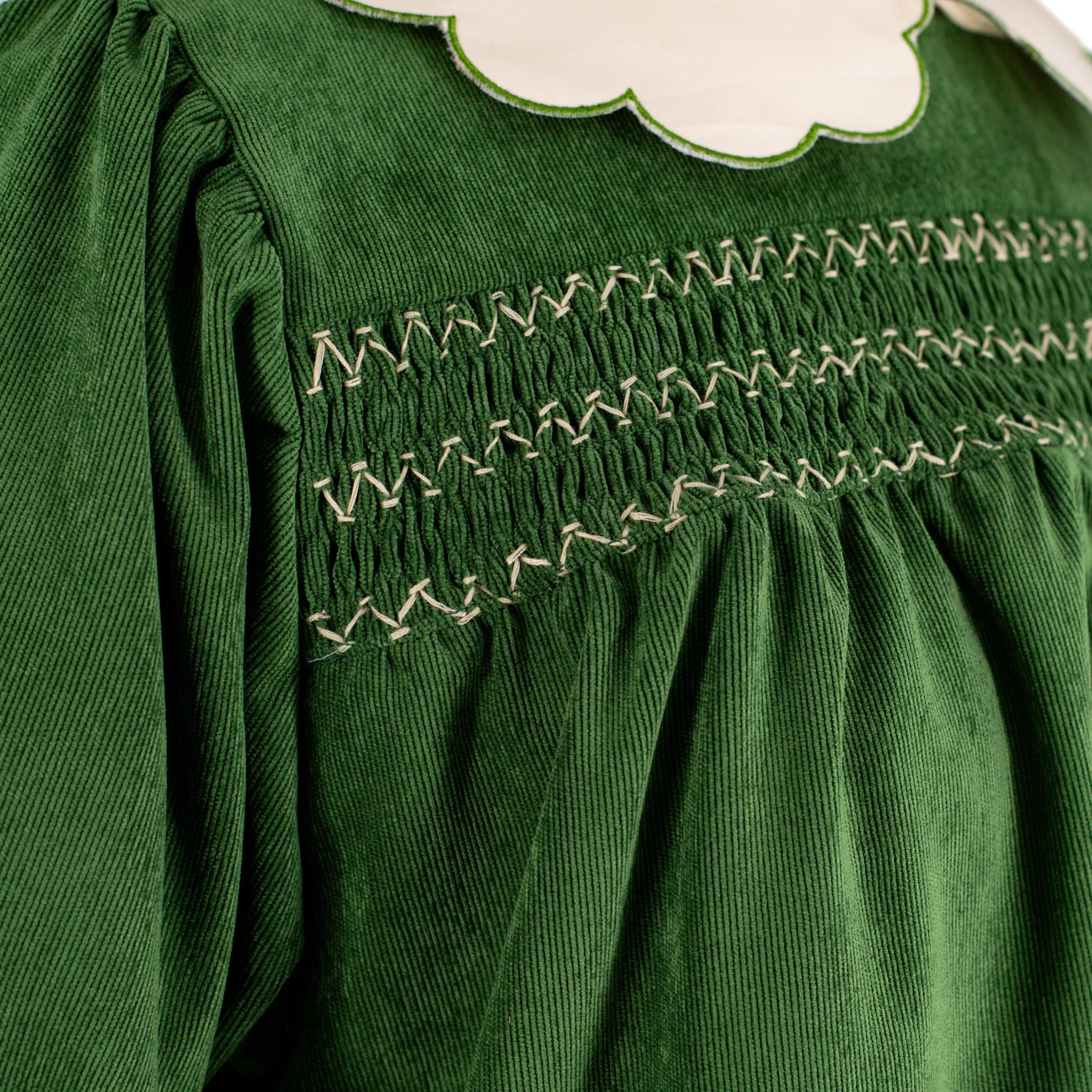 Mabel Women’s Dress - Green Corduroy
