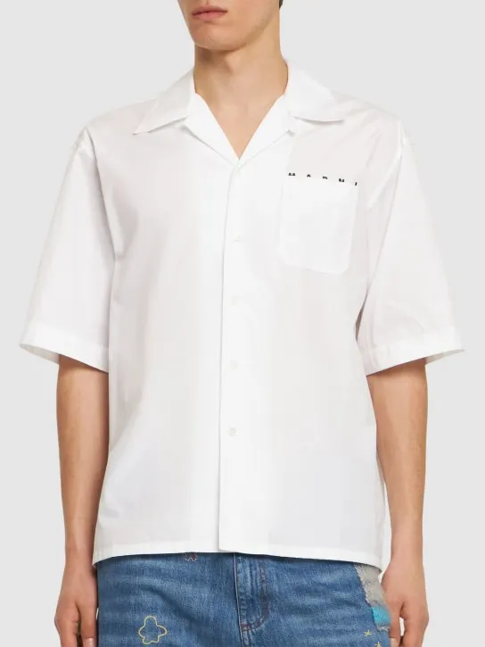 Marni   Logo cotton poplin boxy s/s shirt 