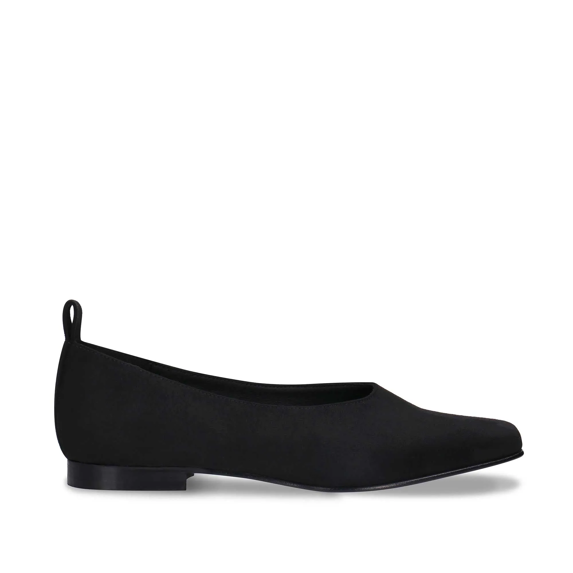 Melita Black Vegan Ballerina Flat Heel