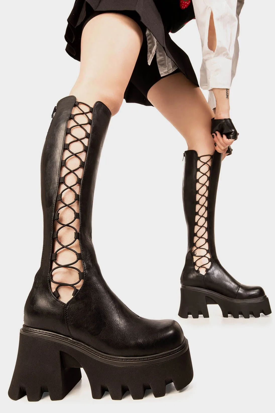 Misery Business Chunky Platform Knee High Boots