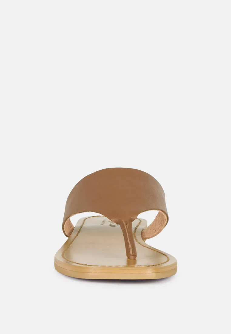 Orofer Soft Leather Luxury Thong Flats