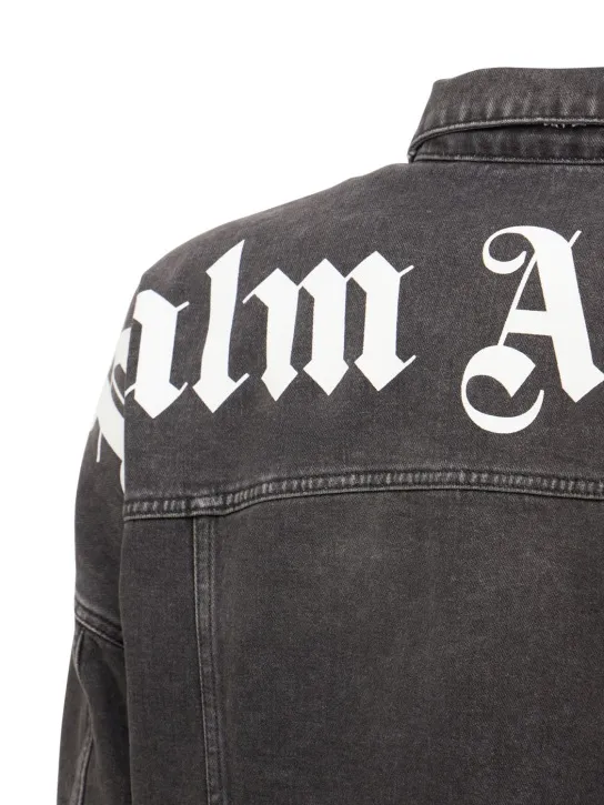 Palm Angels   Logo print cotton denim jacket 