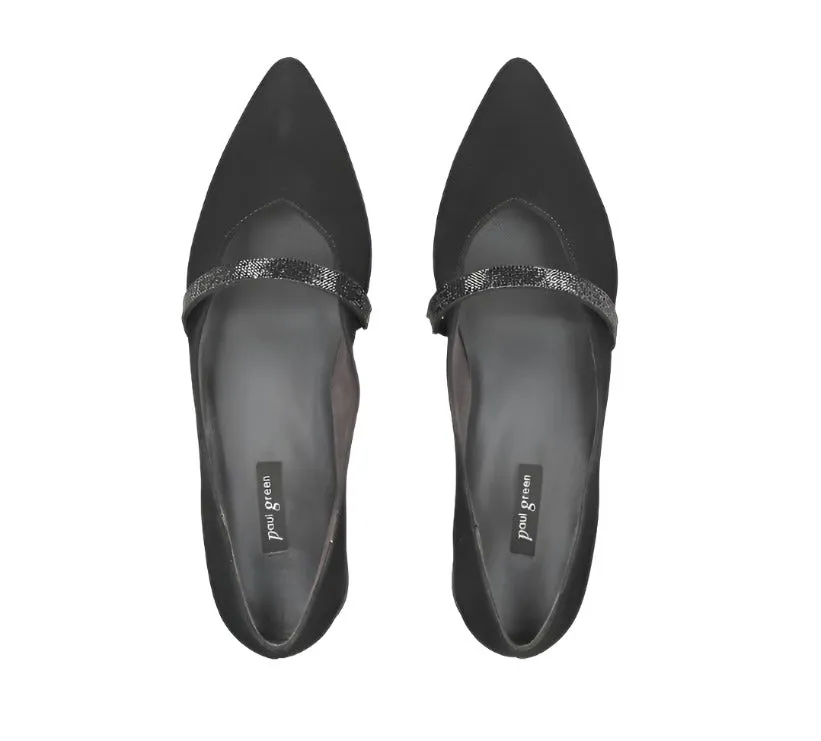 Paul Green Womens Shoe Ballerina Samtziege Black