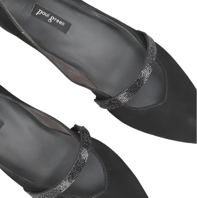 Paul Green Womens Shoe Ballerina Samtziege Black