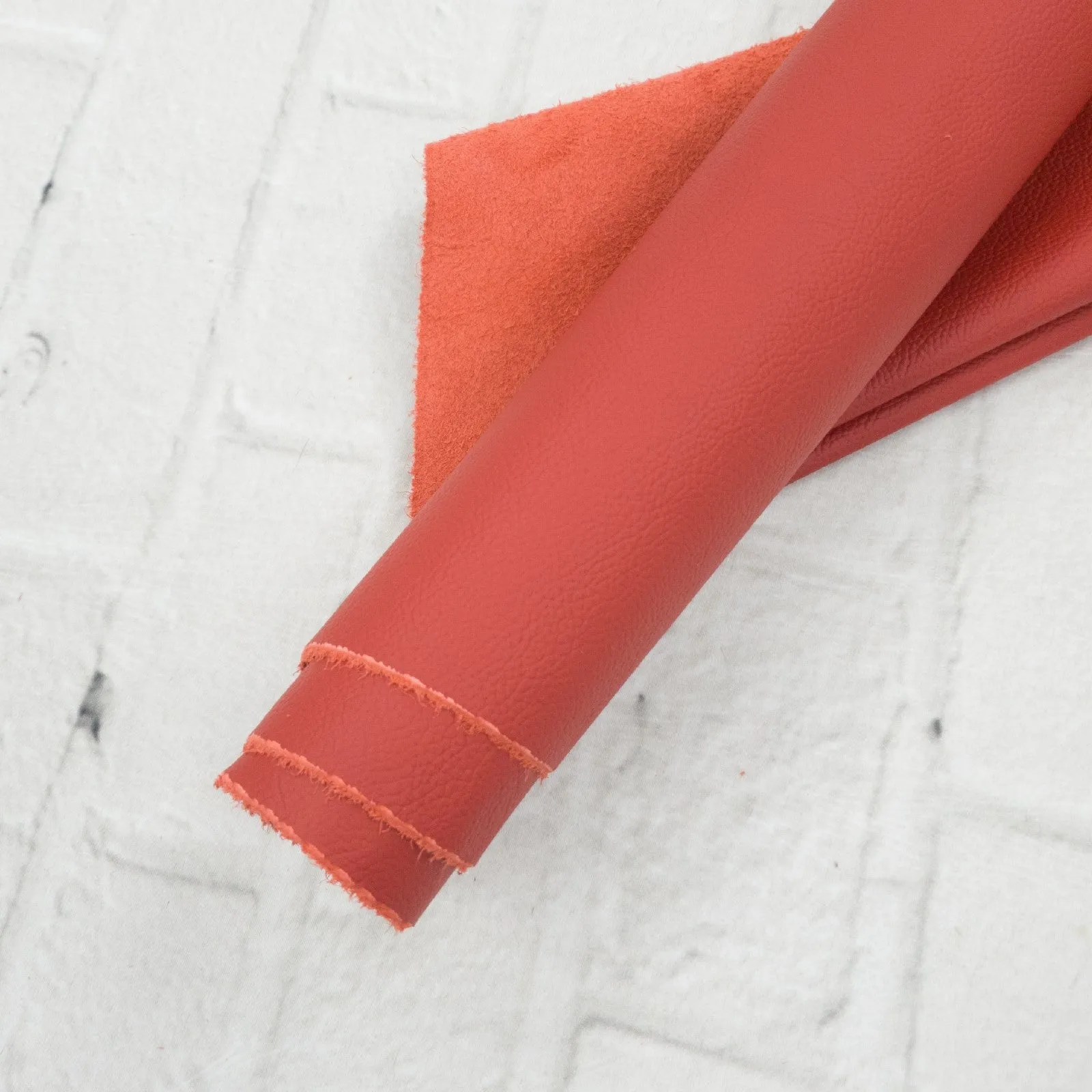 Retired Energized Red, 5.5-23 Sq Ft, 2.5-3 oz Cow Hides, Vital Upholstery Collection