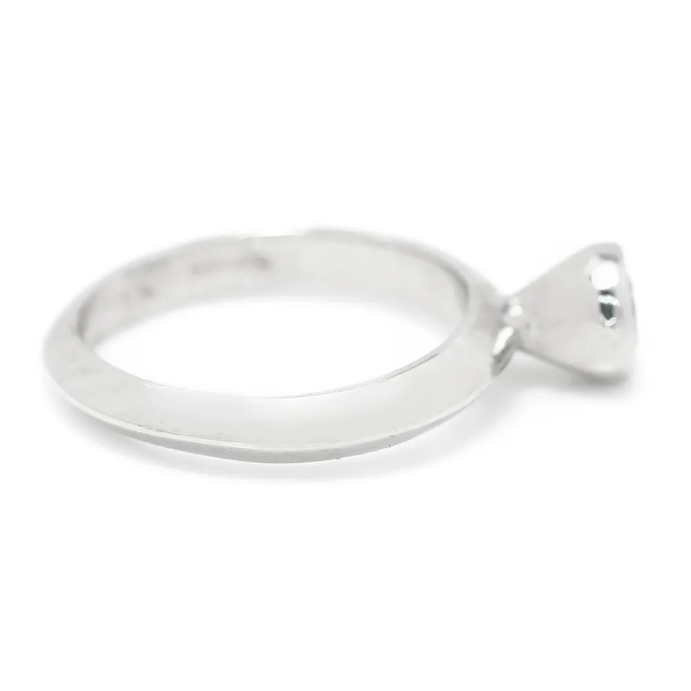Round Diamond Bezel Set Solitaire Engagement Ring 18K .25ct