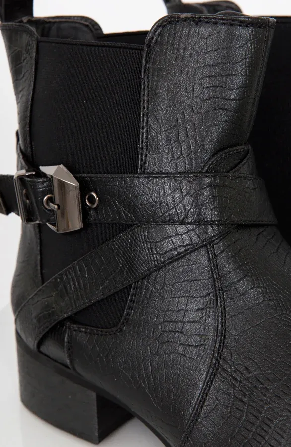 Snake Gesp Boots Zwart
