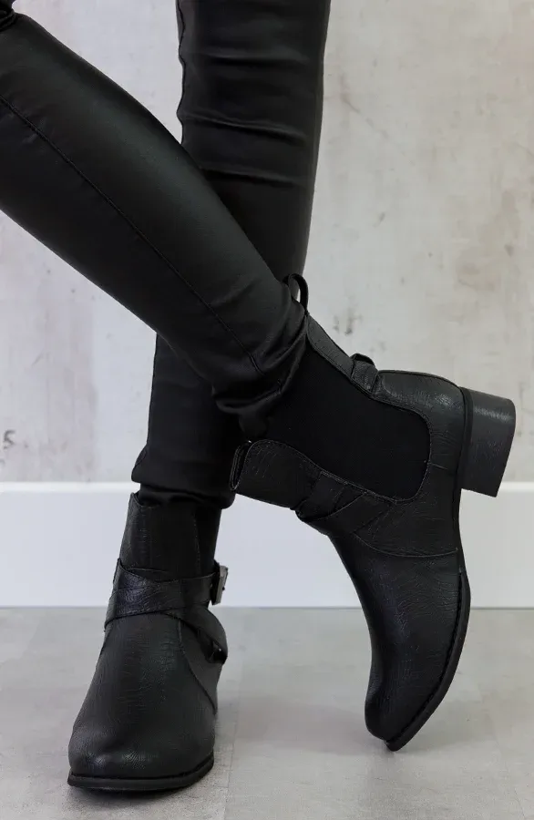 Snake Gesp Boots Zwart