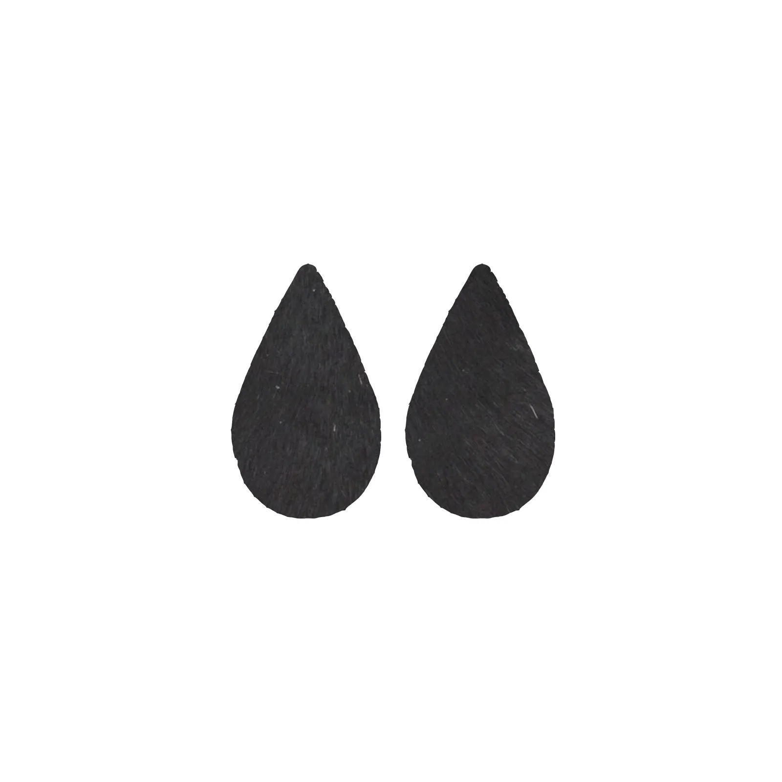Solid Black Hair On Die Cut Earrings