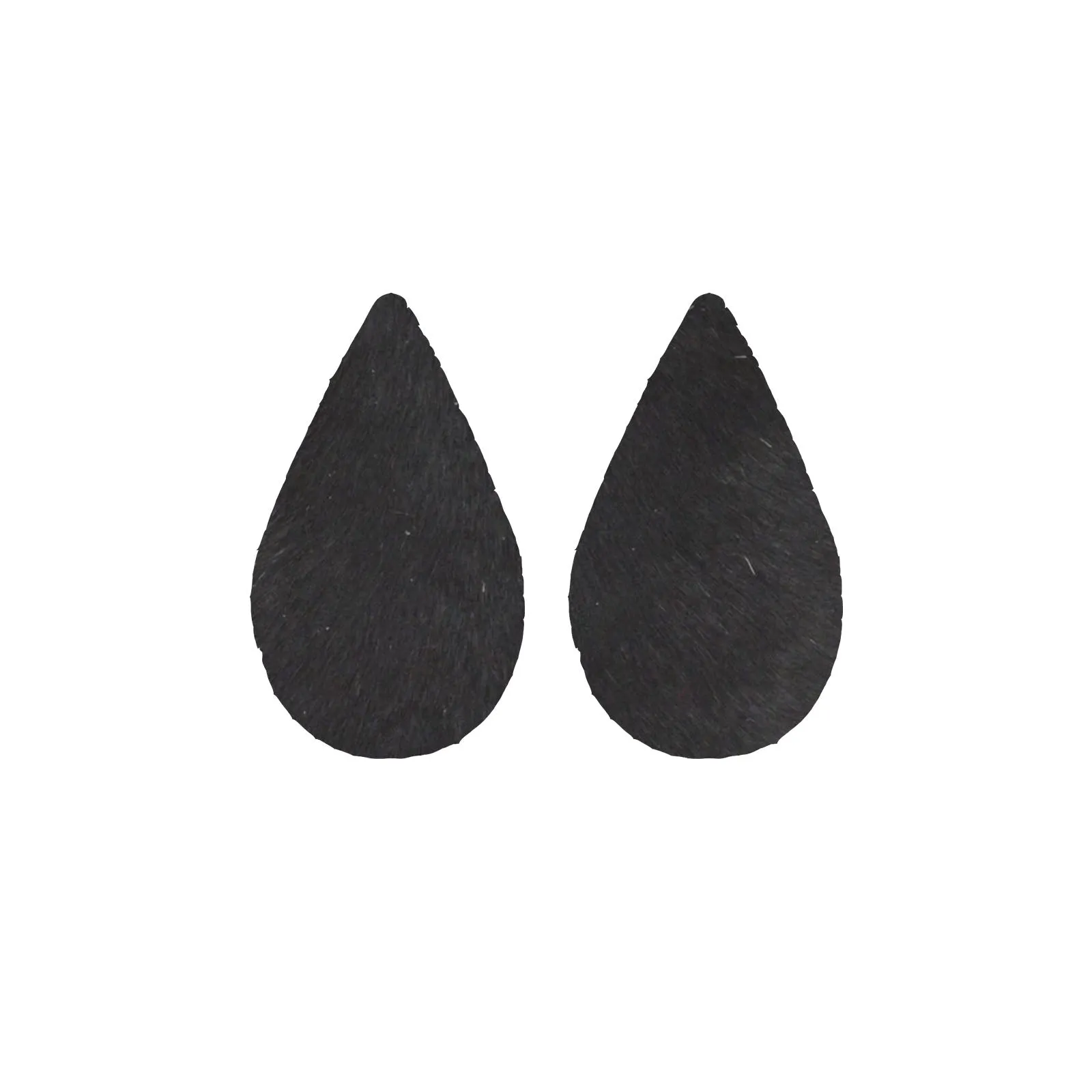 Solid Black Hair On Die Cut Earrings