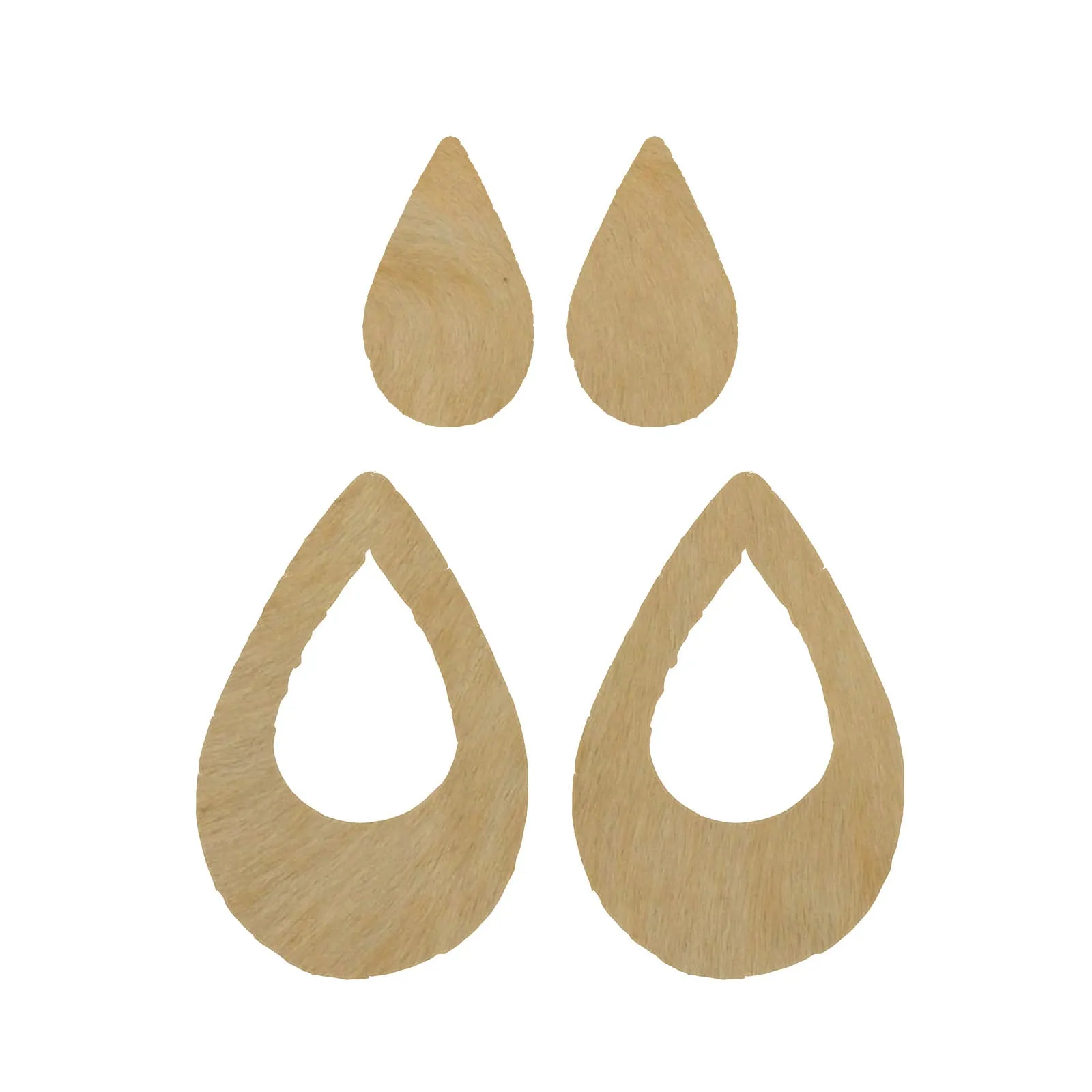 Solid Light Brown Hair On Die Cut Earrings