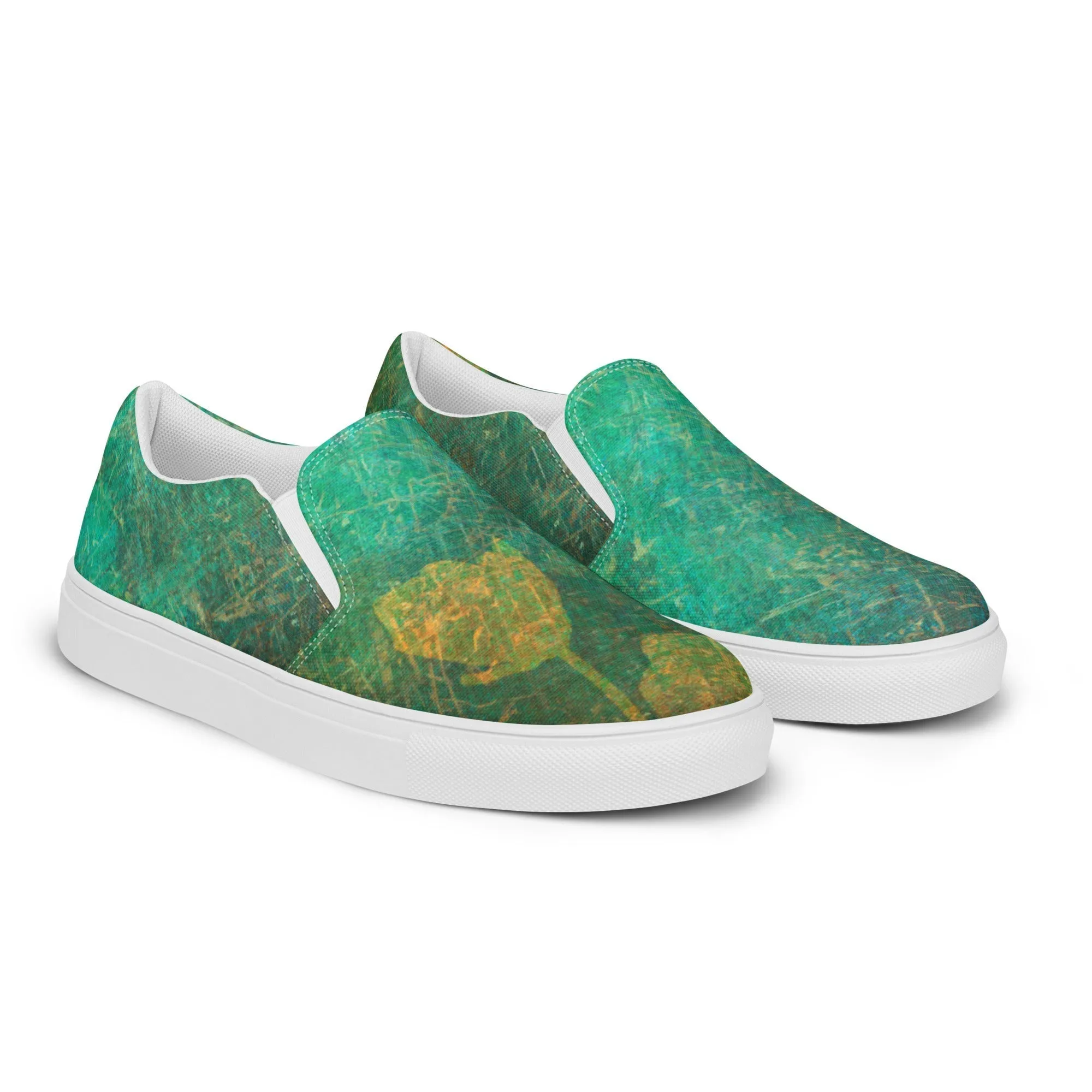 Washed Ginkgo Women’s Slip-On Canvas Sneakers