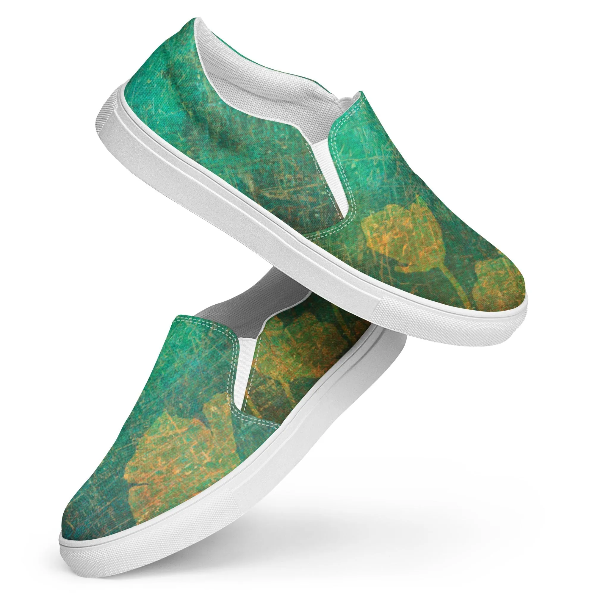 Washed Ginkgo Women’s Slip-On Canvas Sneakers