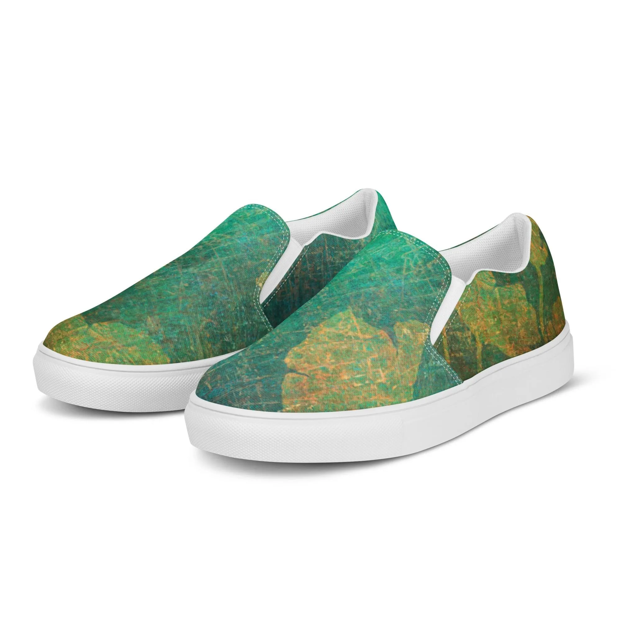 Washed Ginkgo Women’s Slip-On Canvas Sneakers
